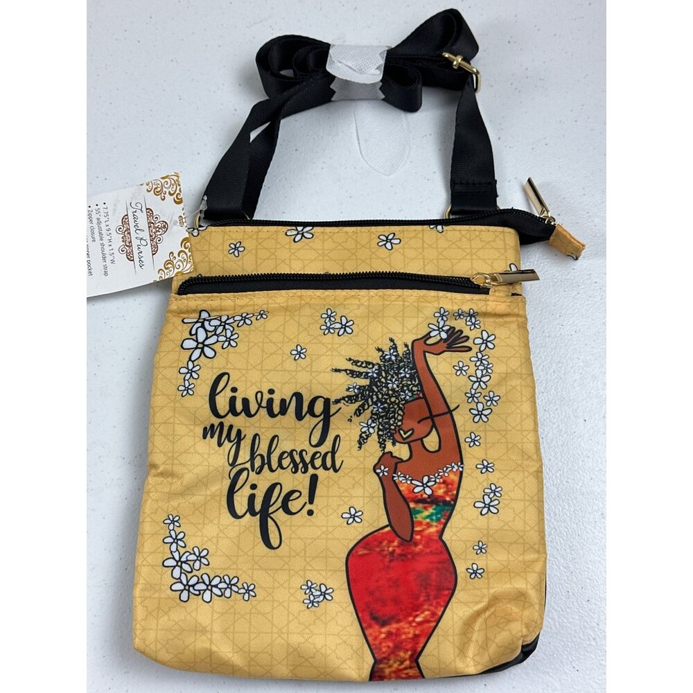 Living My Blessed Life African American Crossbody Bag